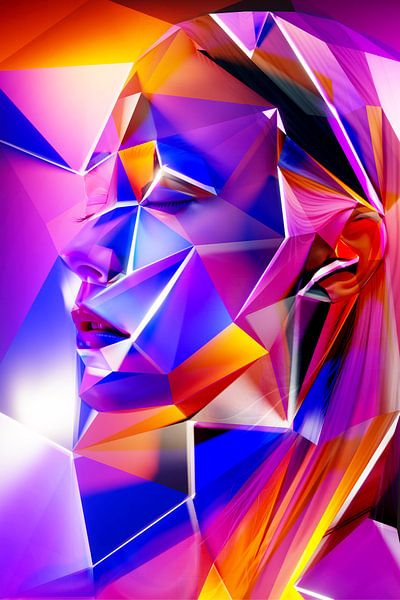 Serene by Pat Bloom - Moderne geometrische abstractie, surrealisme en deconstructivisme kunst