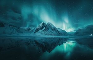 Nordlichter über norwegischer Landschaft