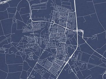 Kaart van Oosterhout in Royaal Blauw van Map Art Studio