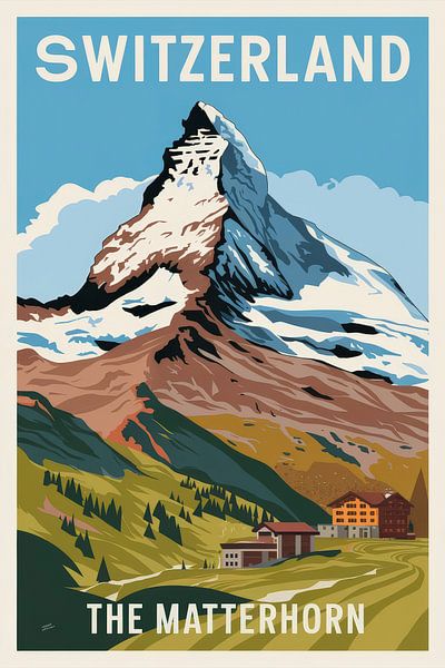 Affiche de voyage vintage de la Suisse par Poster Art Shop