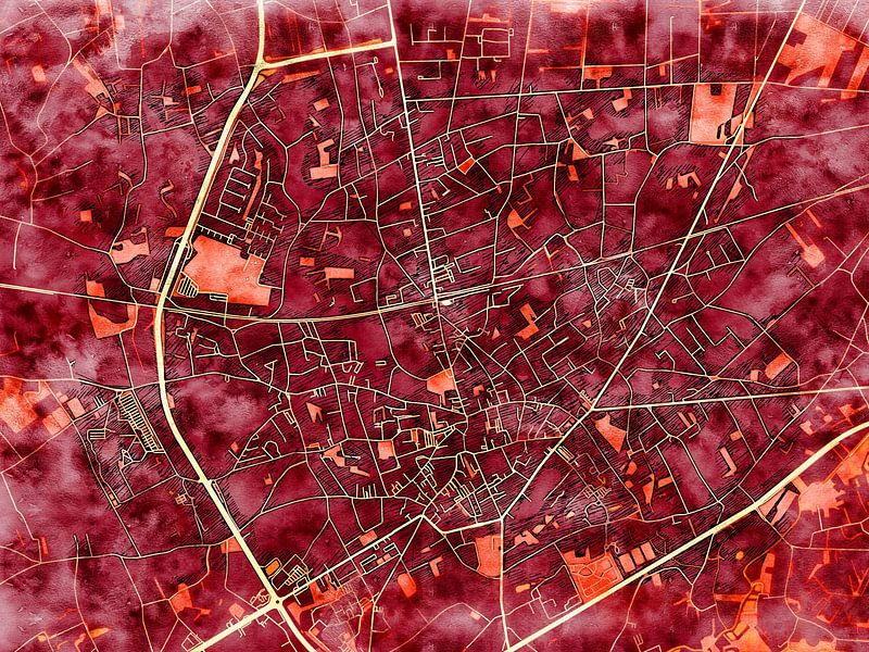 Kaart van Geel in de stijl 'Amber Autumn' van Maporia