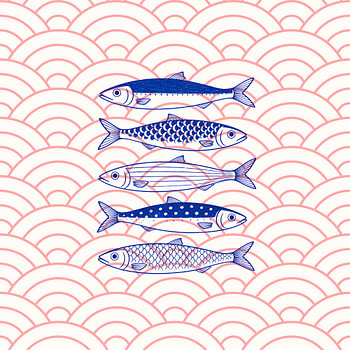 Oriental Tides: Vijf indigo-vissen