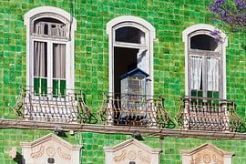 House with azulejos in the old town of Lagos by Werner Dieterich