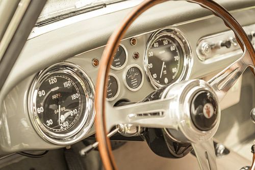 Interieur van een Maserati A6G 2000 Italiaanse coupe GT-auto