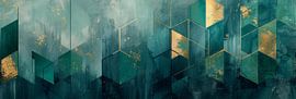 Digitale grüne abstrakte Kunst auf Panorama