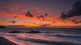 Coucher de soleil au lac Taupo, North Island, Nouvelle-Zélande sur Henk Meijer Photography