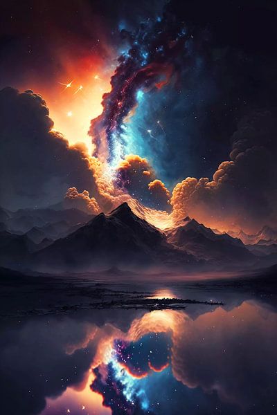 Landscape with nebula by haroulita