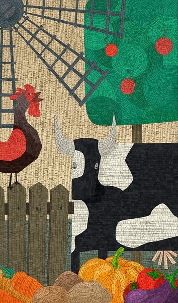 Farm mosaic by Richard Laschon