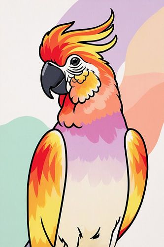 Colourful parrot in digital style