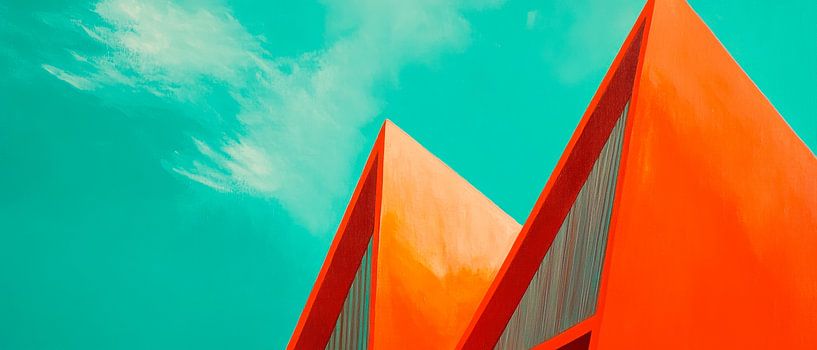 Modern architecture in orange by Poster Art Shop