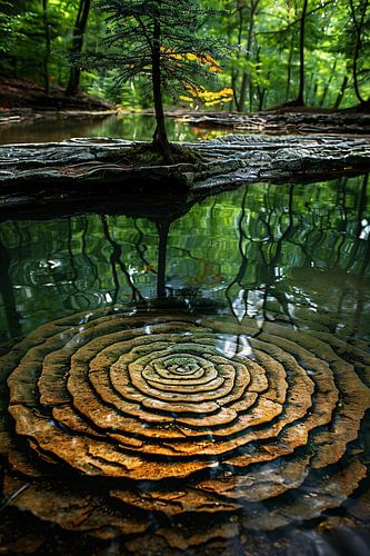 Reflet naturel dans la forêt