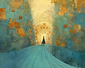 Toile géométrique abstraite - Voyage à travers le temps