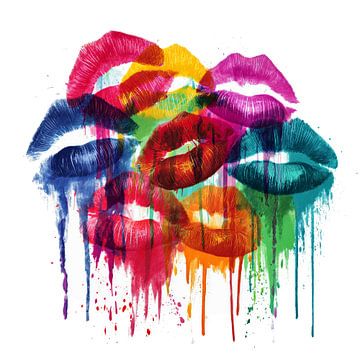 Kleurrijke douche van kussen