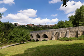 Historische dubbele brug bij Rothenburg ob der Tauber van Andreas Freund