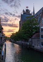 Sunset next to the Grote Kerk in Dordrecht
