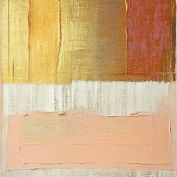Art abstrait en or, rose saumon et terre cuite - 2 par Studio Pieternel