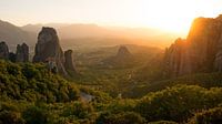 Sunset at the famous monasteries of Meteora