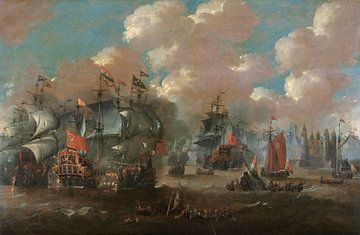 Painting: Battle of Elseneur in the Sound between the Dutch and Swedish fleets, 8 November 1658