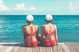 Sonnenbaden am Meer von Poster Art Shop