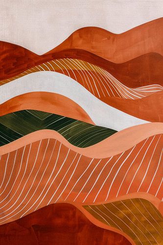 Abstract Hills in Warm Shades