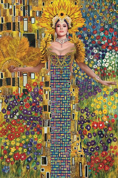 (Sun)flowers & Shiny Beauty a la Klimt van Karen Nijst