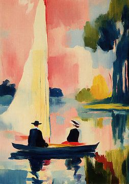 Bateau calme sur un plan d'eau tranquille