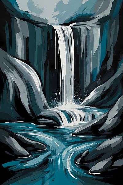 Wasserfall digitale Kunst von Art & Soul Creations