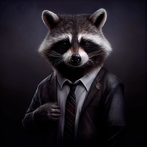 Stately portrait of a Badger in a fancy suit