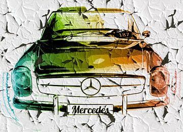 Grunge Mercedes Artwork van Nicky`s Prints