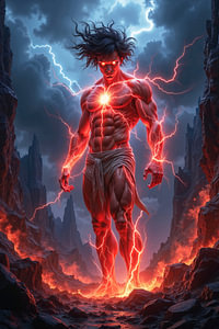 Dark Fantasy Wandbild: THAERZION - Der junge Dämon des Blitzes und Donners