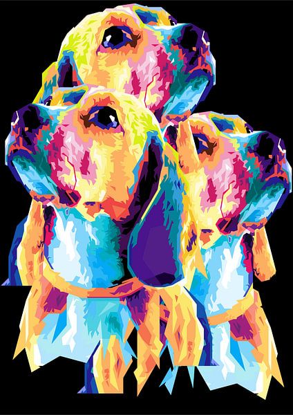 chien dans le pop art du wpap par saken
