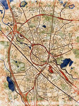 Kaart van Mechelen in de stijl 'Serene Summer' van Maporia