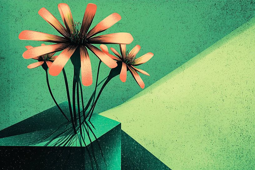 Surrealistische bloemen in moderne stijl van Art & Soul Creations