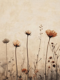 Blumen im Vintage- und Japandi-Stil von Japandi Art Studio