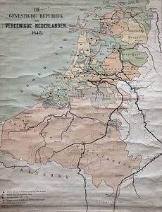 Ancienne carte de la République néerlandaise 1648