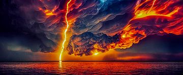 Onweer met dramatische wolken Kunstillustratie van Animaflora PicsStock