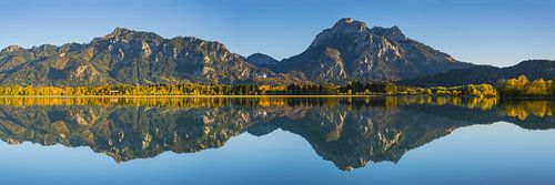 Het meer van Forggen, kasteel Neuschwanstein en Säuling