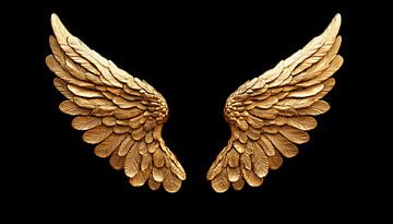 Golden angel wings portrait panorama by TheXclusive Art