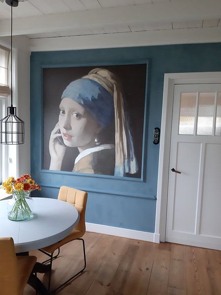 Kundenfoto: Mädchen mit dem Perlenohring im Gespräch mit Vermeer von Jerome Coppo