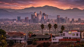 Los Angeles Sunrise by Photo Wall Decoration