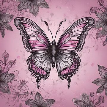 Het kleurenspel van de natuur: de vlinder in glorieus roze van ButterflyPix
