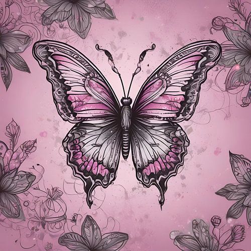 Het kleurenspel van de natuur: de vlinder in glorieus roze