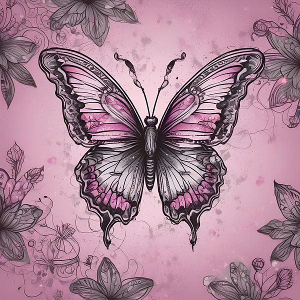Farbenspiel der Natur: Der Schmetterling in prächtigem Pink von ButterflyPix