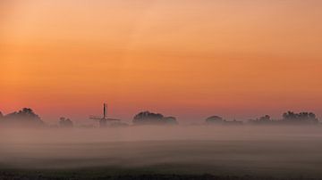 Platteland op een miste ochtend van Percy's fotografie