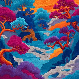 Paysage abstrait et vivant sur Pixelbull Design