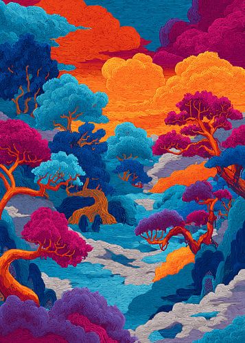 Lebendige, abstrakte Landschaft