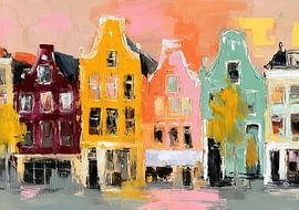 Bunte Häuserreihe in Amsterdam von Niklas Maximilian