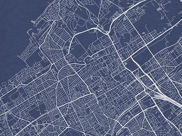 Kaart van Den Haag in Royaal Blauw van Map Art Studio