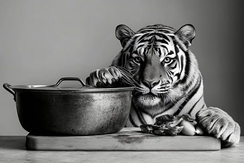 Tijger in de keuken