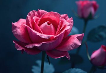 Roze roos close-up met achtergrond rozen van Markus Gann